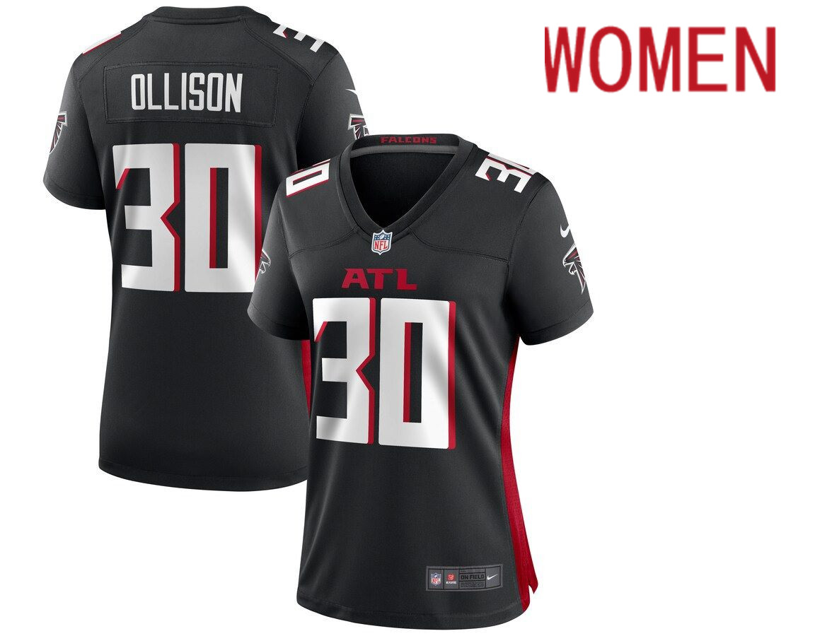 Women Atlanta Falcons #30 Qadree Ollison Nike Black Game NFL Jersey